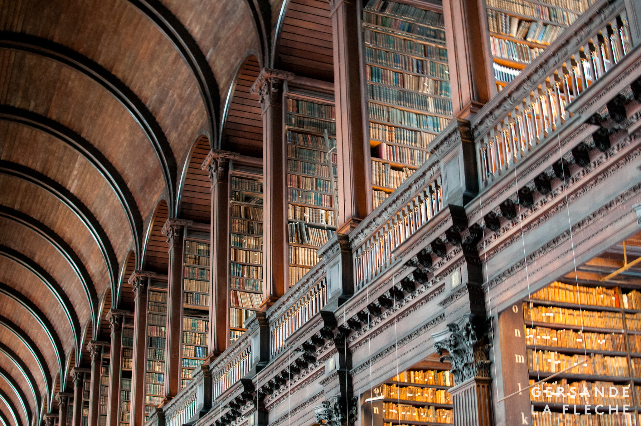 Photo by the author. A photo of the Long Room in the old library of Trinity College Dublin.