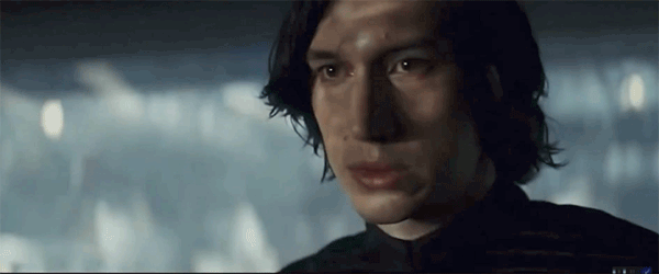 A GIF of Kylo Ren and Rey using the Force Bond across the galaxy to communicate.