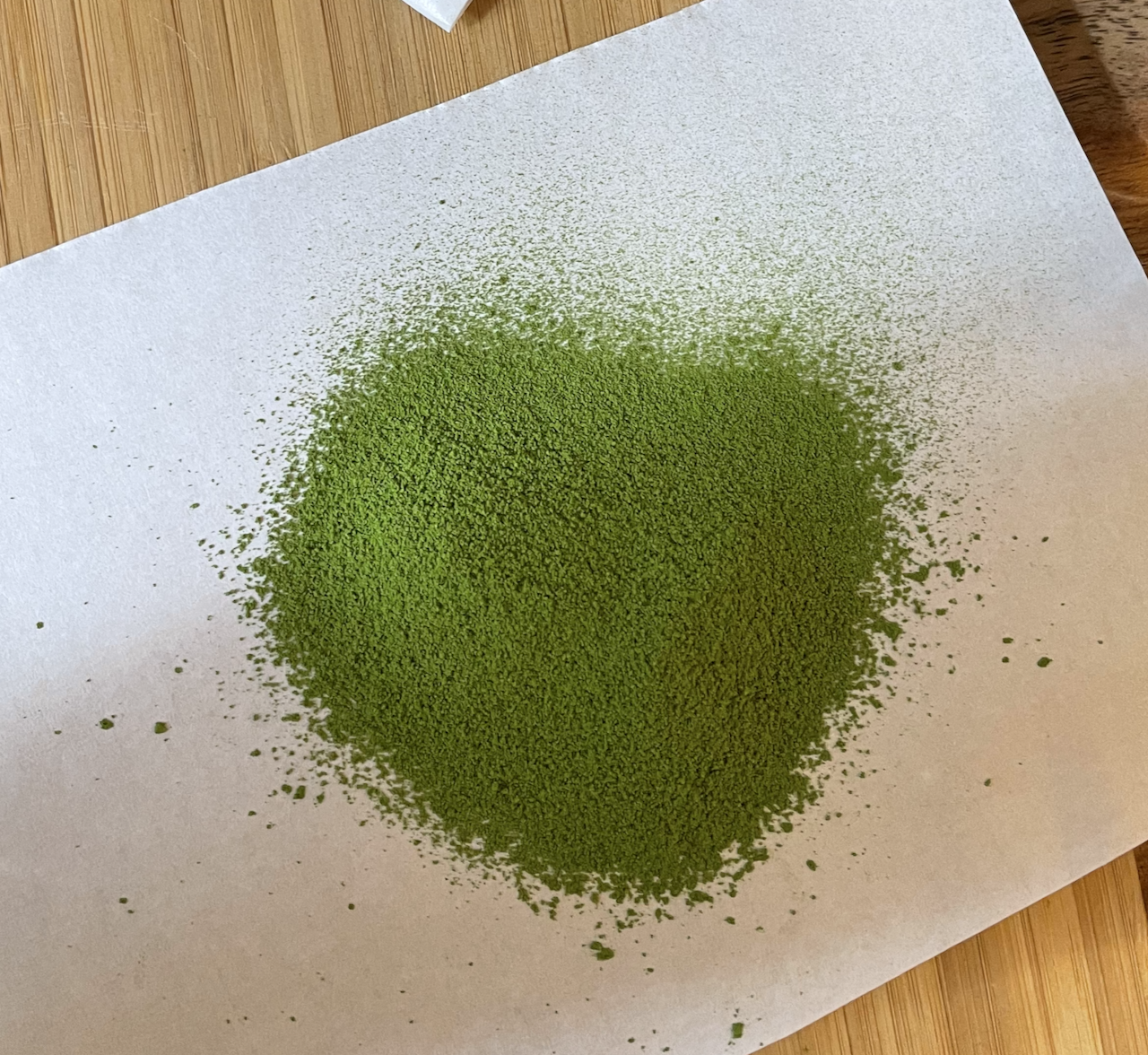 The matcha in powder form
